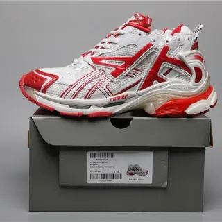 Balenciaga Runner أبيض/أحمر حذاء رياضي سميك