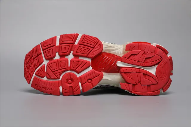 Balenciaga Runner أبيض/أحمر حذاء رياضي سميك 2