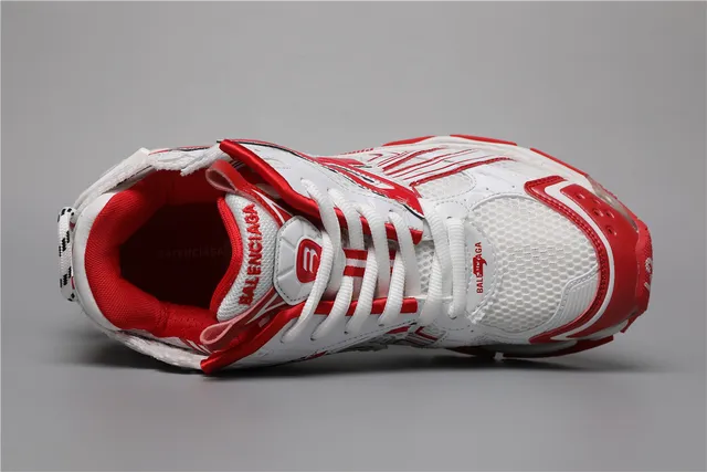 Balenciaga Runner أبيض/أحمر حذاء رياضي سميك 3