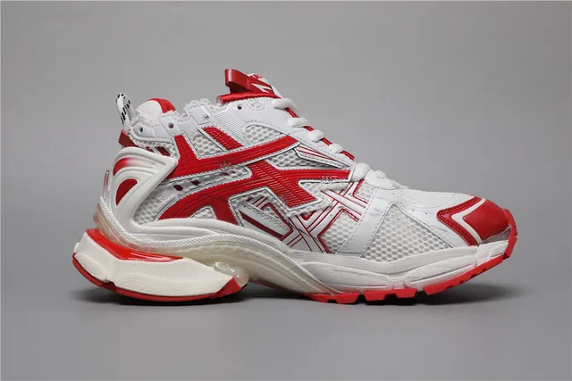 Balenciaga Runner أبيض/أحمر حذاء رياضي سميك 8