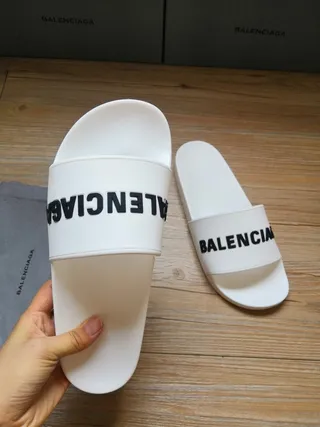 Balenciaga Slide أبيض Logo شقلايف 3