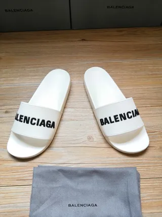 Balenciaga Slide أبيض Logo شقلايف 4