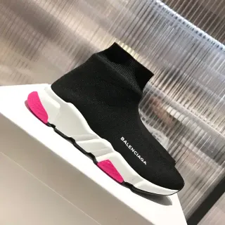 Balenciaga Speed Trainer काले सफेद गुलाबी लाइफस्टाइल स्नीकर्स