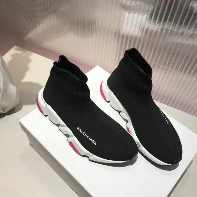 Balenciaga Speed Trainer Sneakers Lifestyle Preto Branco Rosa 7
