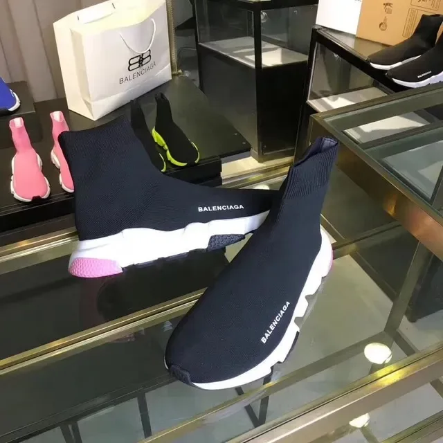 Balenciaga Speed Trainer zapatillas lifestyle negro blanco rosa 2