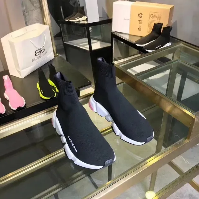 Balenciaga Speed Trainer zapatillas lifestyle negro blanco rosa 4