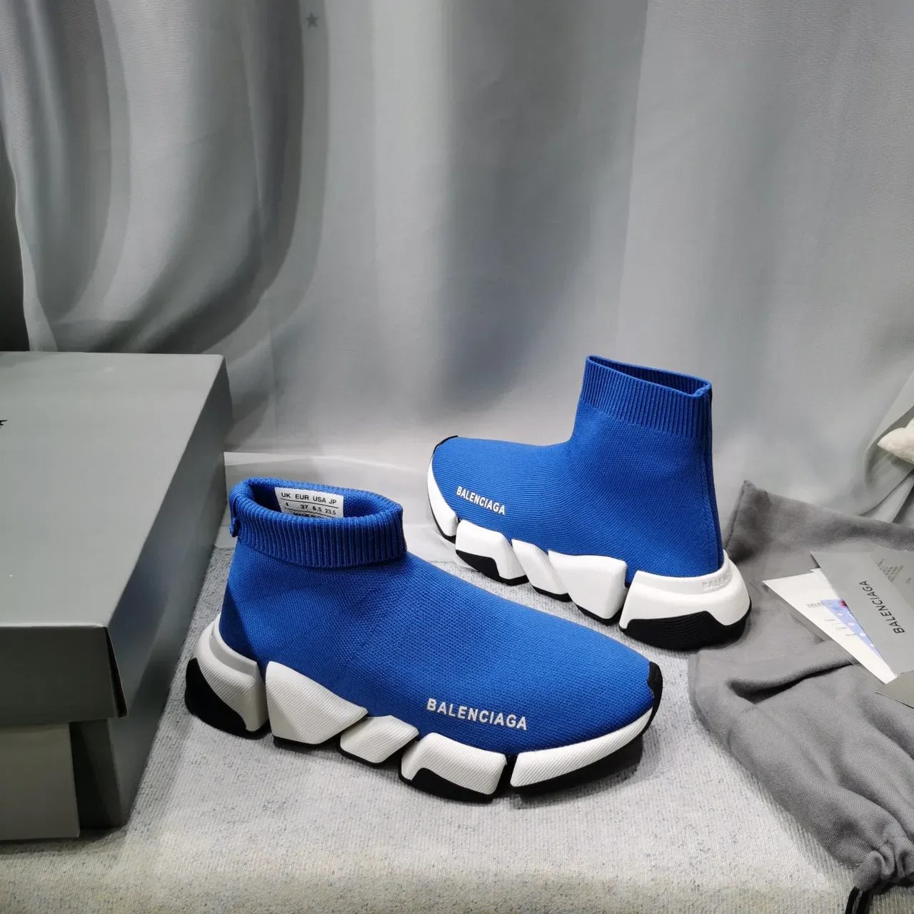 Balenciaga Speed Trainer নীল সক ফিট লাইফস্টাইল স্নিকার্স 4