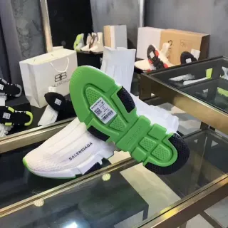 Balenciaga Speed Trainer White and Lime Green Lifestyle Sneakers