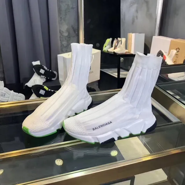 Balenciaga Speed Trainer zapatillas lifestyle blancas y verde lima 3