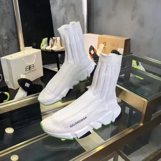 Balenciaga Speed Trainer zapatillas lifestyle blancas y verde lima 5