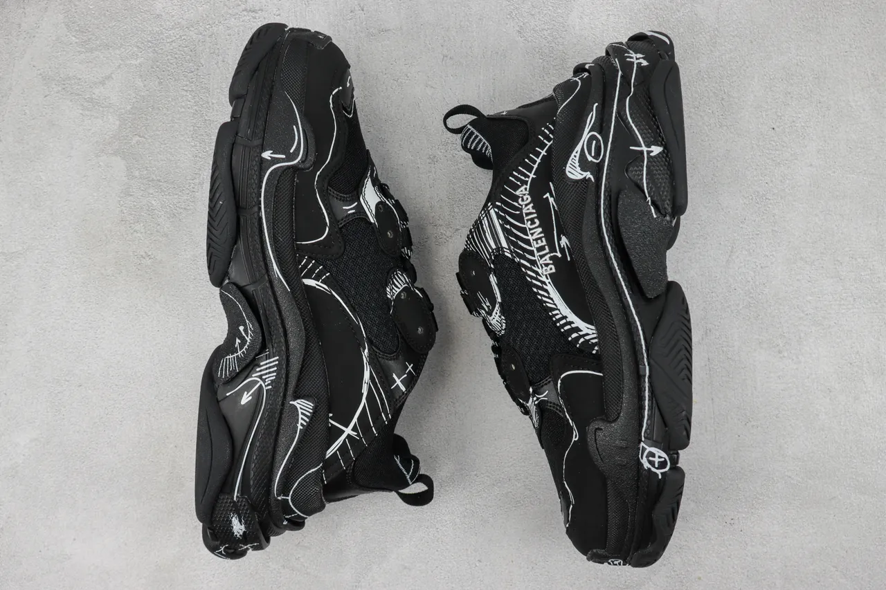 Balenciaga Track Noir Blanc Semelle Oversized Maille Et Synthétique Haut Chunky Sneakers 2