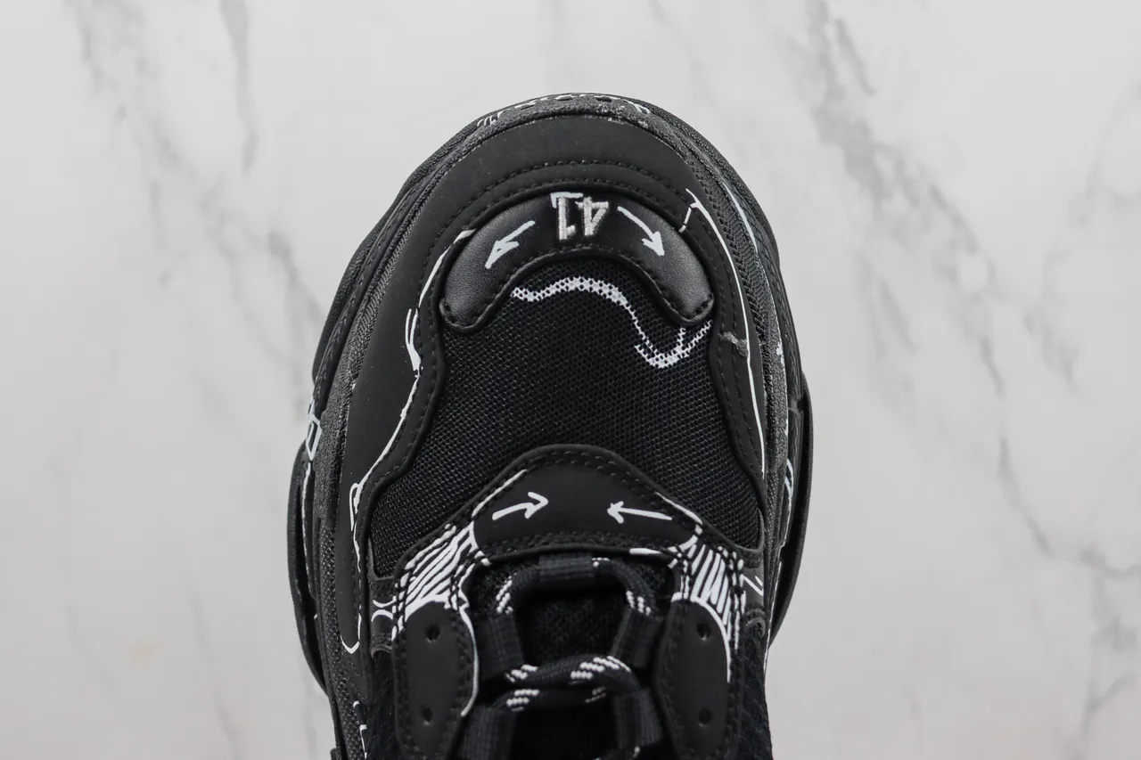Balenciaga Track Noir Blanc Semelle Oversized Maille Et Synthétique Haut Chunky Sneakers 6