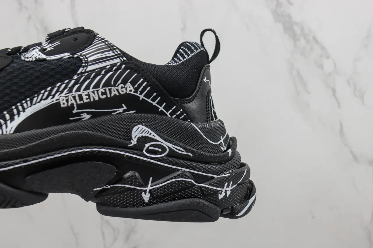 Balenciaga Track Noir Blanc Semelle Oversized Maille Et Synthétique Haut Chunky Sneakers 7