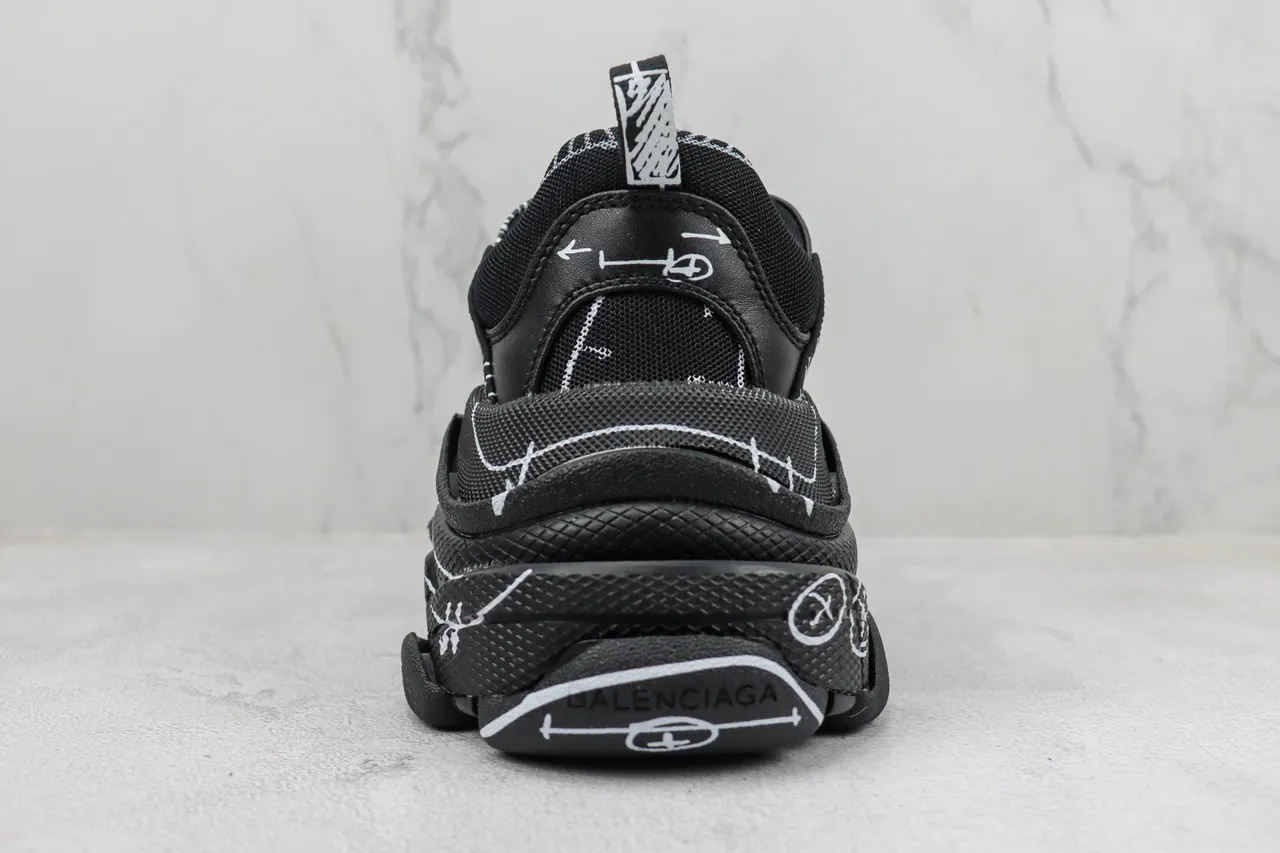Balenciaga Track Noir Blanc Semelle Oversized Maille Et Synthétique Haut Chunky Sneakers 9