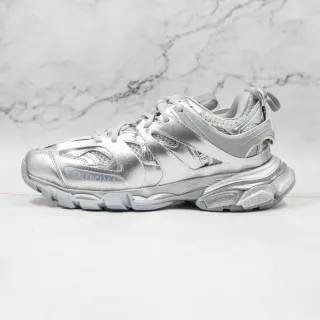 Balenciaga Track Trainer মেটালিক সিলভার মোটা স্নিকার্স
