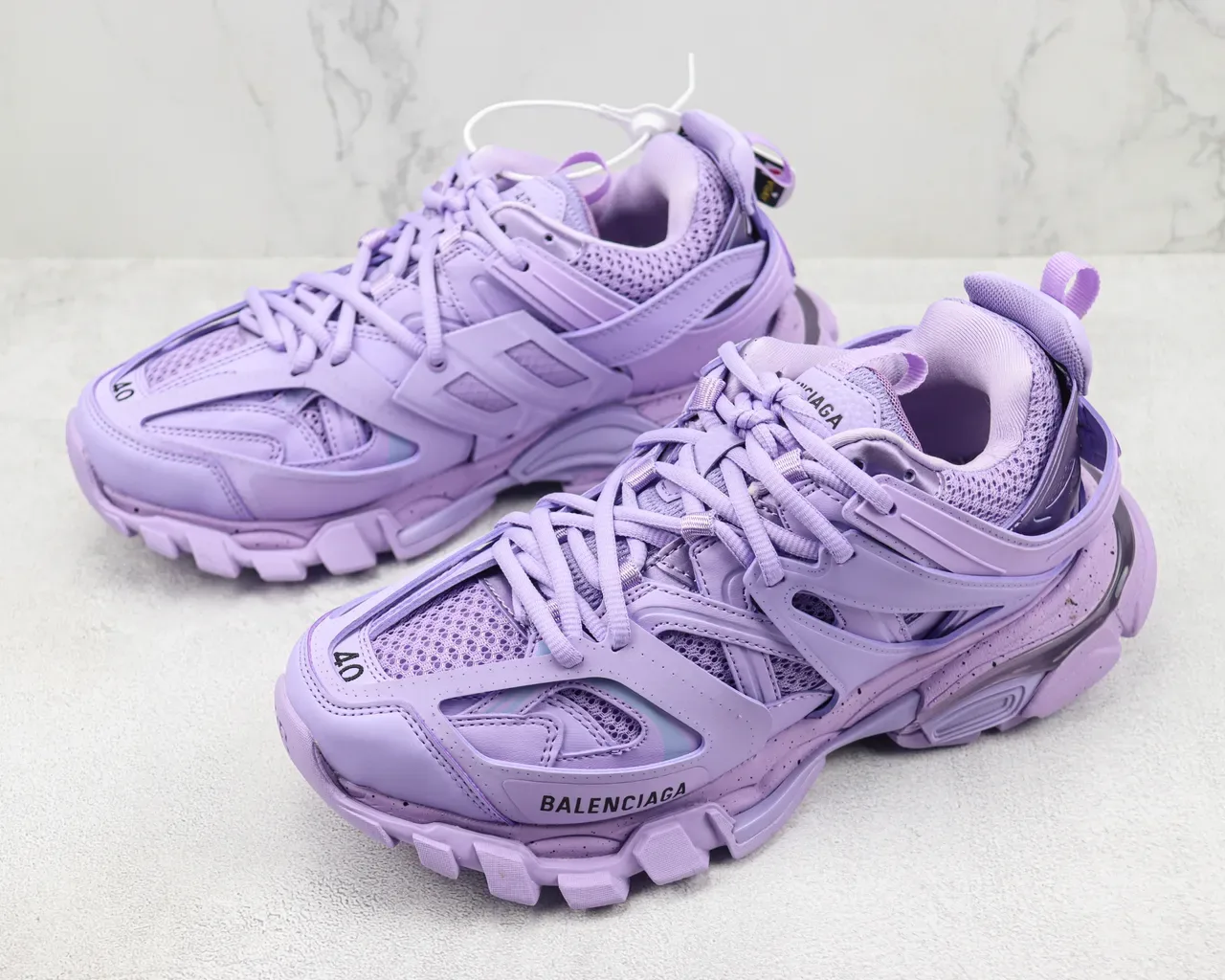 Balenciaga Track Trainer 紫色厚底运动鞋 4