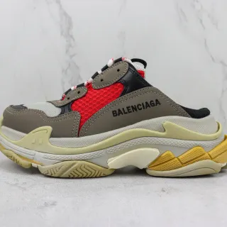 Balenciaga Track Trainer লাল ধূসর ক্রিম মোটা স্নিকার