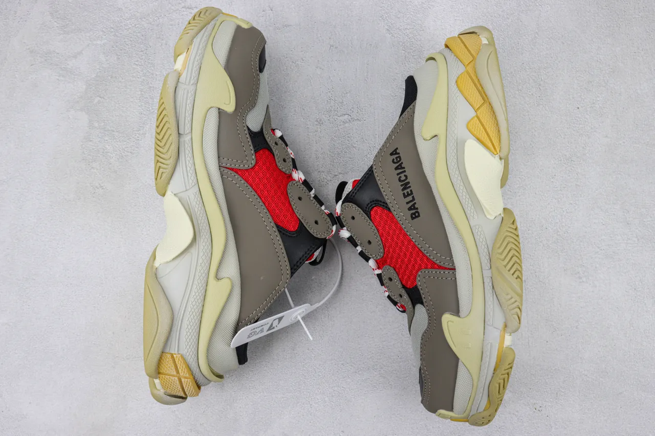 Balenciaga Track Trainer Chaussures épaisses rouges grises crème 2
