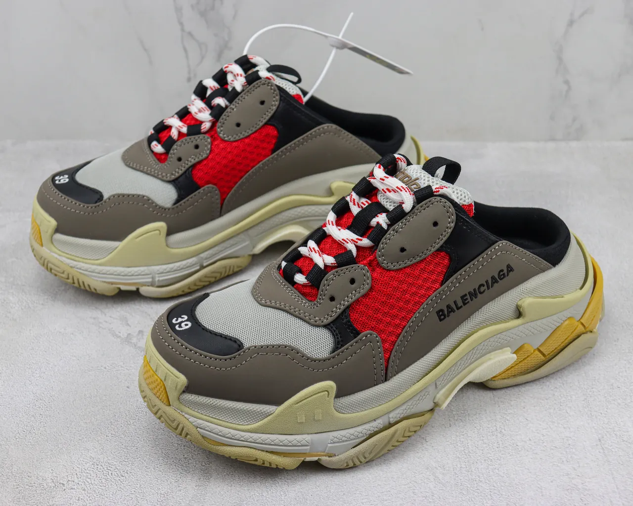 Balenciaga Track Trainer Chaussures épaisses rouges grises crème 4