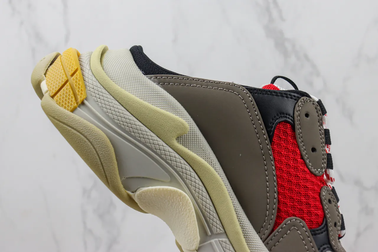 Balenciaga Track Trainer Chaussures épaisses rouges grises crème 5