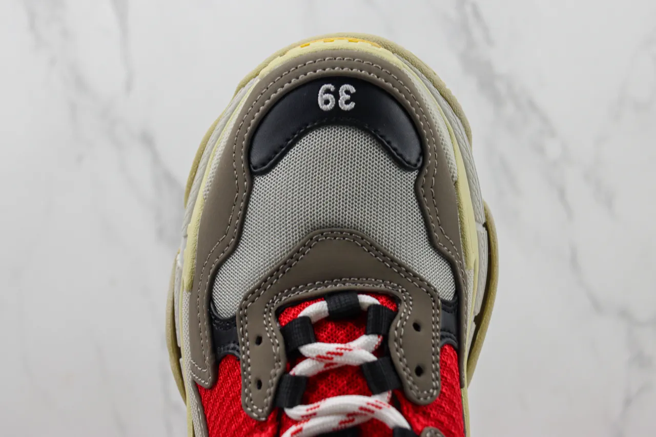 Balenciaga Track Trainer Chaussures épaisses rouges grises crème 6