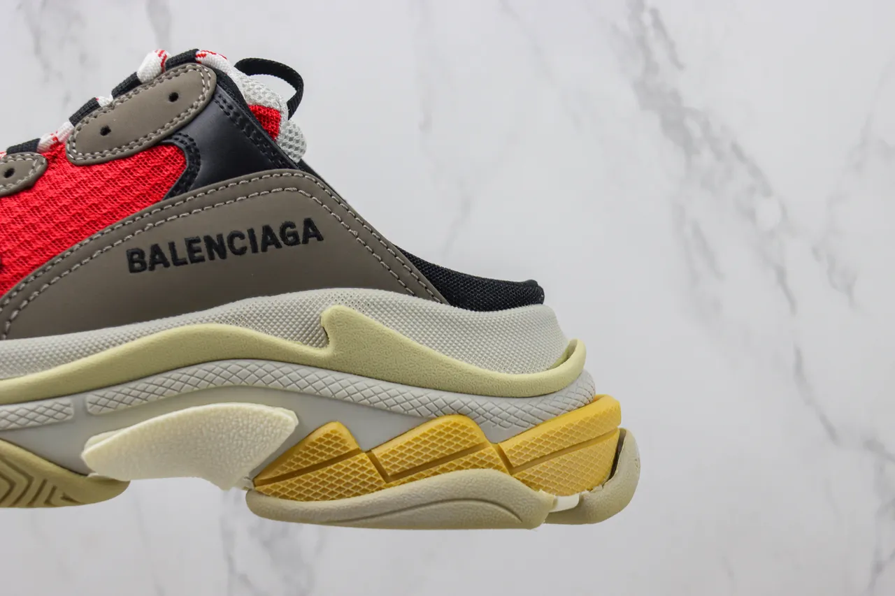 Balenciaga Track Trainer Chaussures épaisses rouges grises crème 7