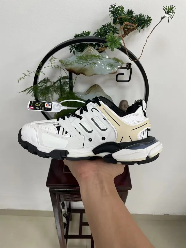 Balenciaga Track Trainer White Black Beige Chunky Sneakers 4