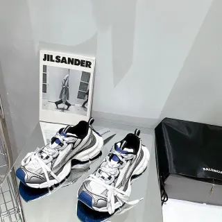 Balenciaga Track Trainer White Gray Black Blue Chunky Sneakers