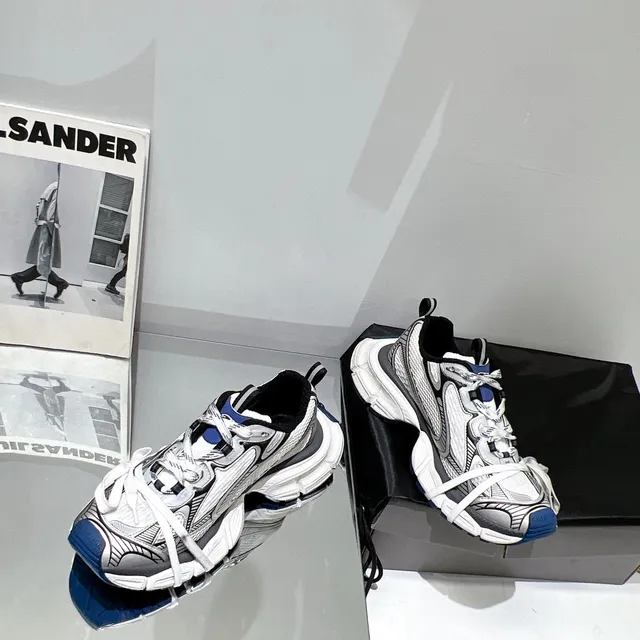 Balenciaga Track Trainer White Gray Black Blue Chunky Sneakers 8
