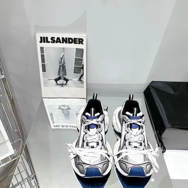 Balenciaga Track Trainer White Gray Black Blue Chunky Sneakers 9