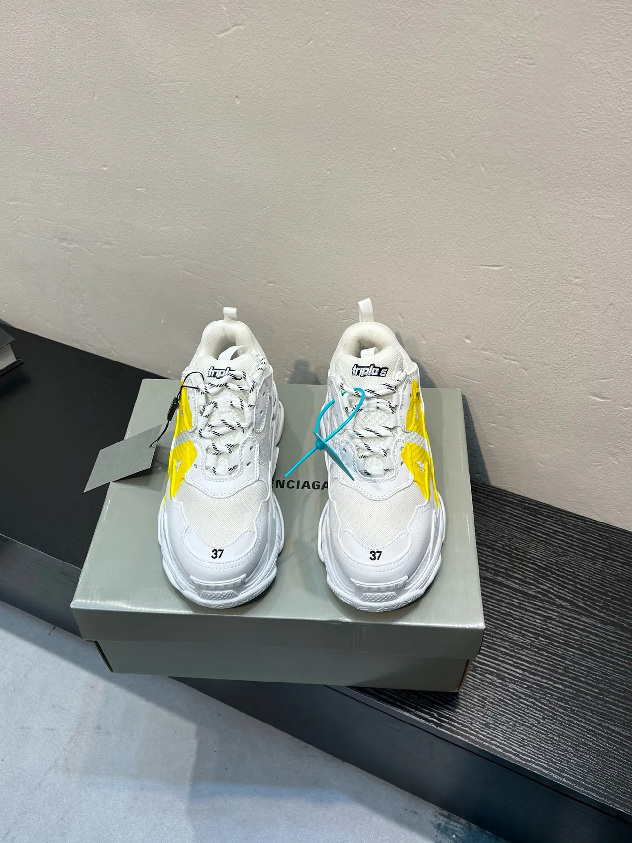 Balenciaga Track Trainer White Yellow Chunky Sneakers 2
