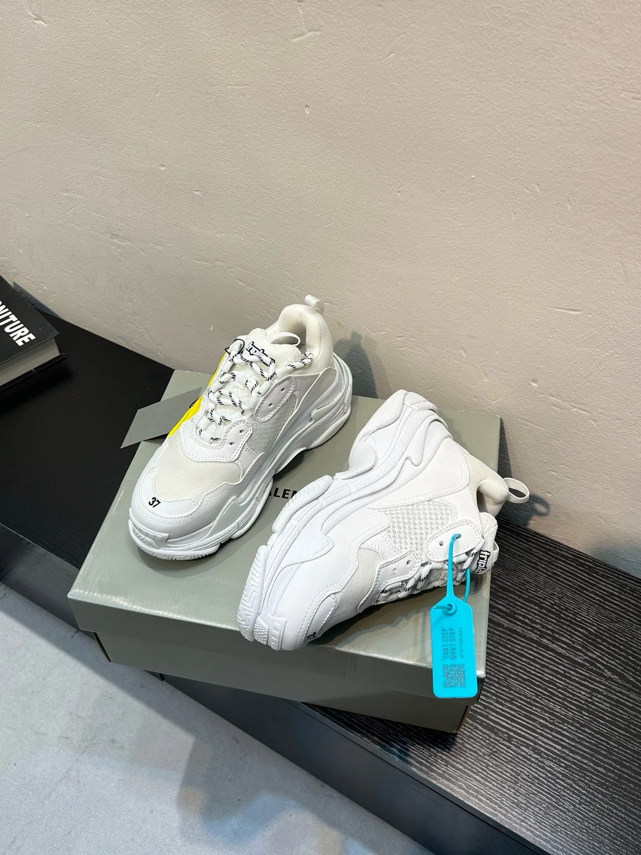 Balenciaga Track Trainer White Yellow Chunky Sneakers 3