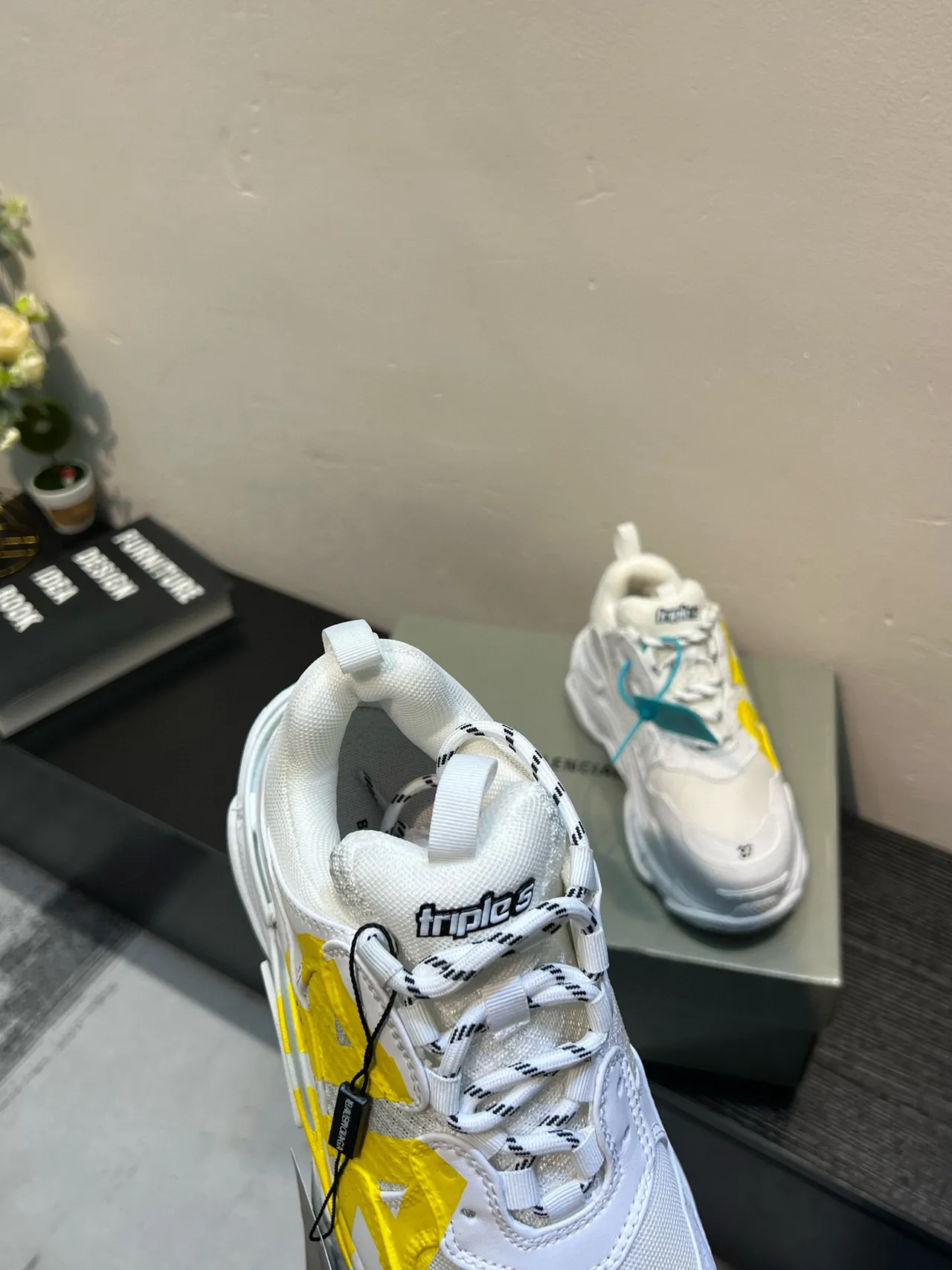 Balenciaga Track Trainer White Yellow Chunky Sneakers 6