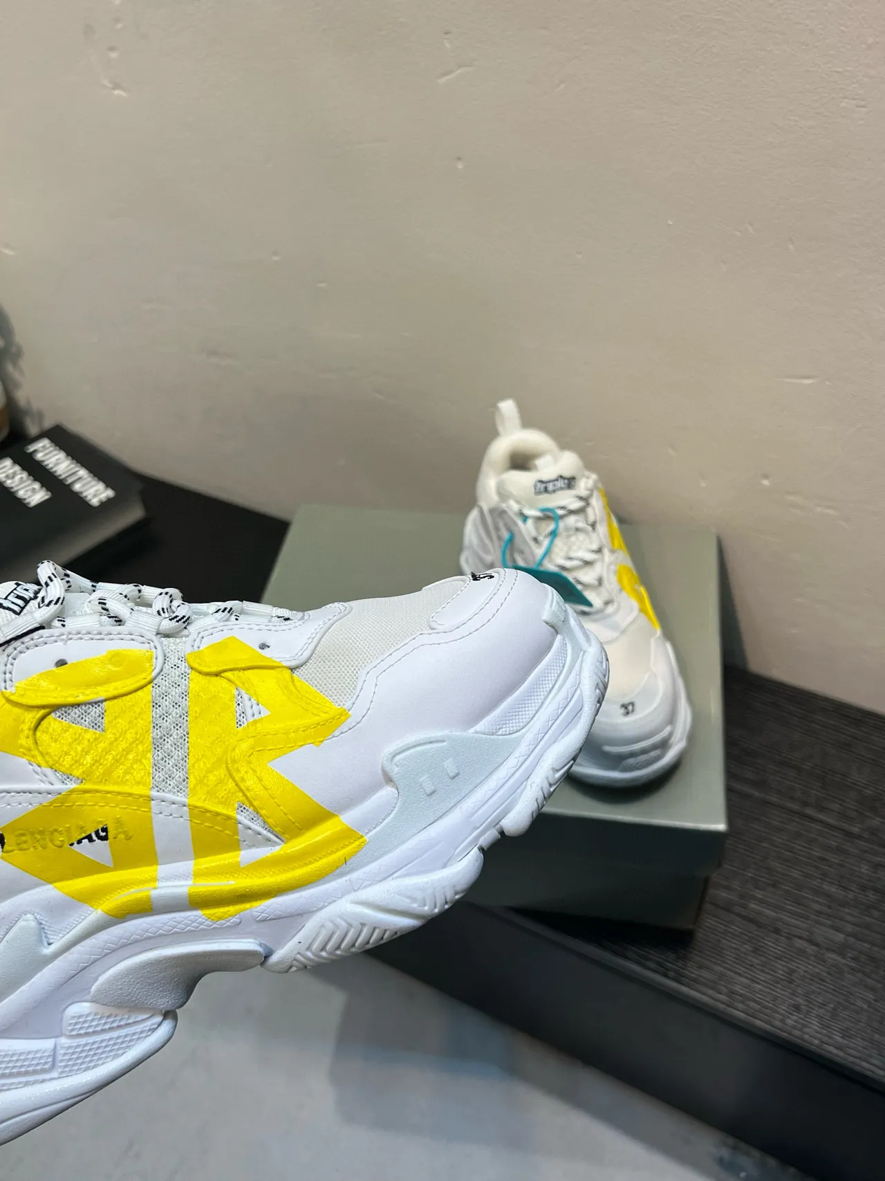 Balenciaga Track Trainer White Yellow Chunky Sneakers 7