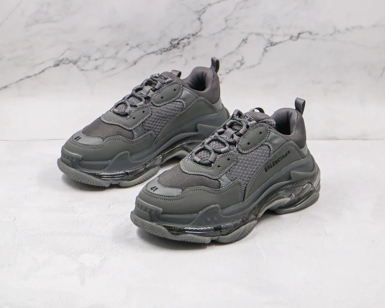 Balenciaga Triple S أحذية رياضية رمادية كاجوال 7