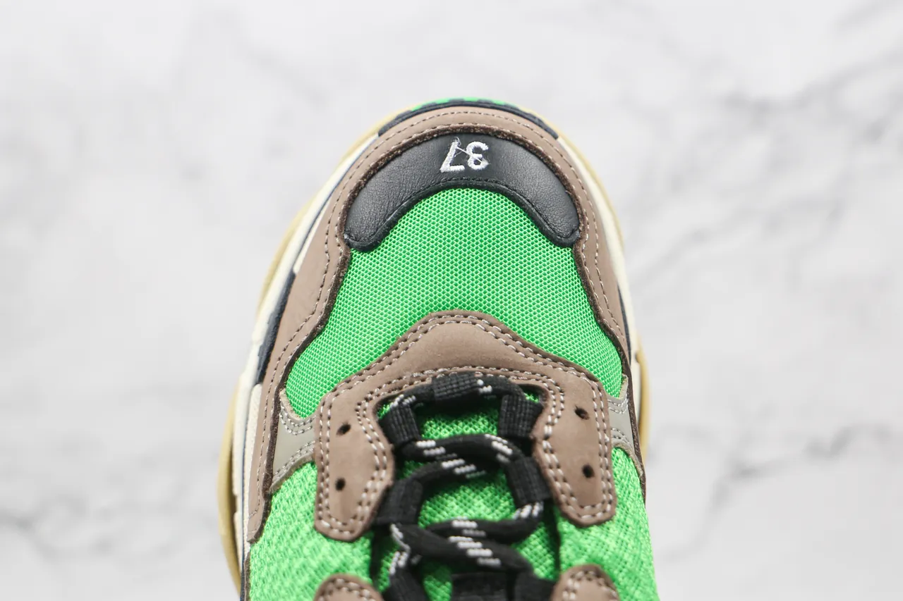 Balenciaga Triple S সবুজ বাদামি চাঙ্কি স্নিকার 5