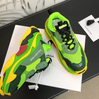 Balenciaga Triple S Neon Green Yellow Chunky Sneakers