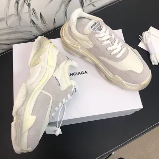 Balenciaga Triple S Off-White Beige Chunky Sneakers