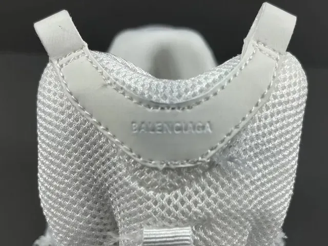 Balenciaga White Red Mesh And Synthetic Overlay Upper Sculpted Multi-Layered Sole Chunky Sneakers 5