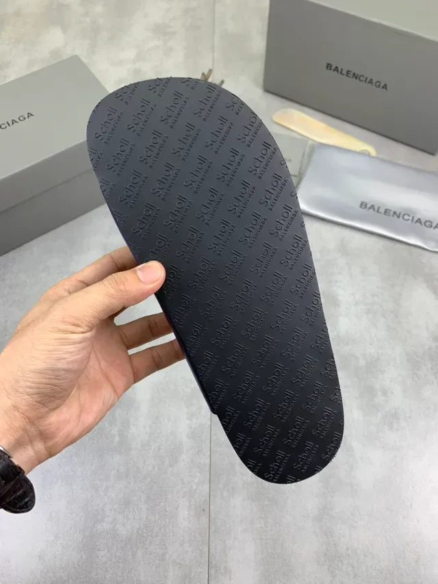 Balenciaga x Scholl Pantufas Azul Marinho com Dupla Tira e Sola de Cortiça 2