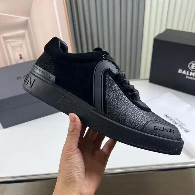Balmain B-Court Monochrome Black Lifestyle Sneakers 4
