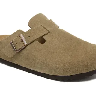 Birkenstock Arizona Suede Olive-Tan Slippers