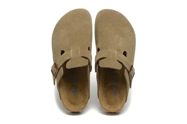 Birkenstock Arizona সুয়েড অলিভ-ট্যান স্লিপার্স 2