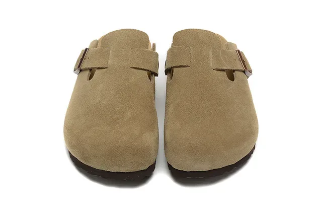 Birkenstock Arizona সুয়েড অলিভ-ট্যান স্লিপার্স 3