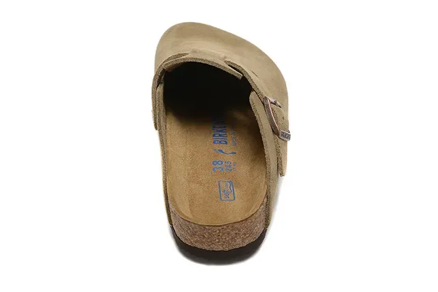 Birkenstock Arizona সুয়েড অলিভ-ট্যান স্লিপার্স 4