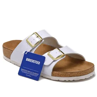 Birkenstock Arizona सफेद दो पट्टियों वाली कास्युअल सैंडल