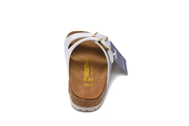Birkenstock Arizona सफेद दो पट्टियों वाली कास्युअल सैंडल 5