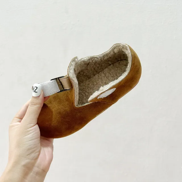 Birkenstock Boston বাচ্চাদের সুয়েড শিয়ারলিং-লাইন্ড লোফার্স 10