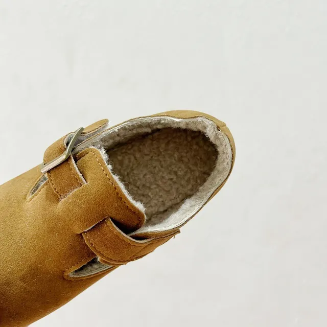 Birkenstock Boston বাচ্চাদের সুয়েড শিয়ারলিং-লাইন্ড লোফার্স 12