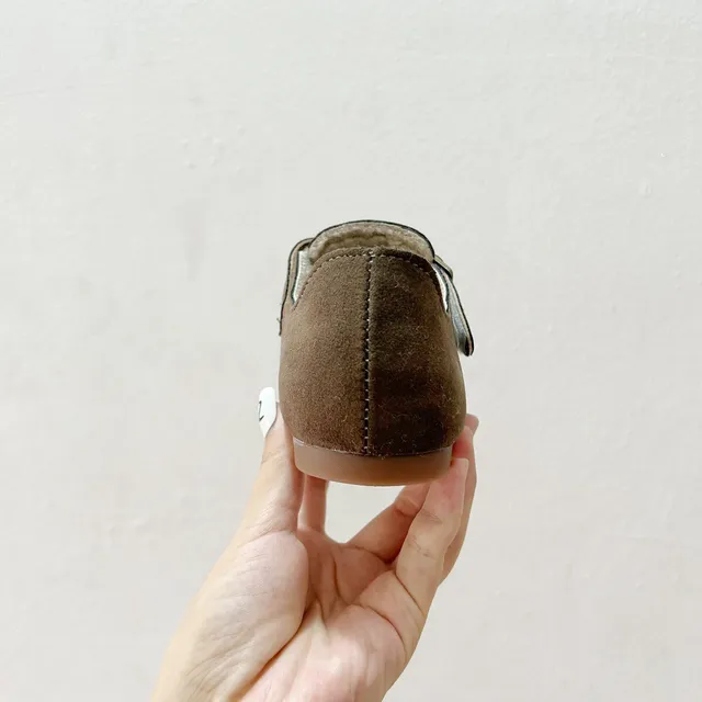 Birkenstock Boston বাচ্চাদের সুয়েড শিয়ারলিং-লাইন্ড লোফার্স 19